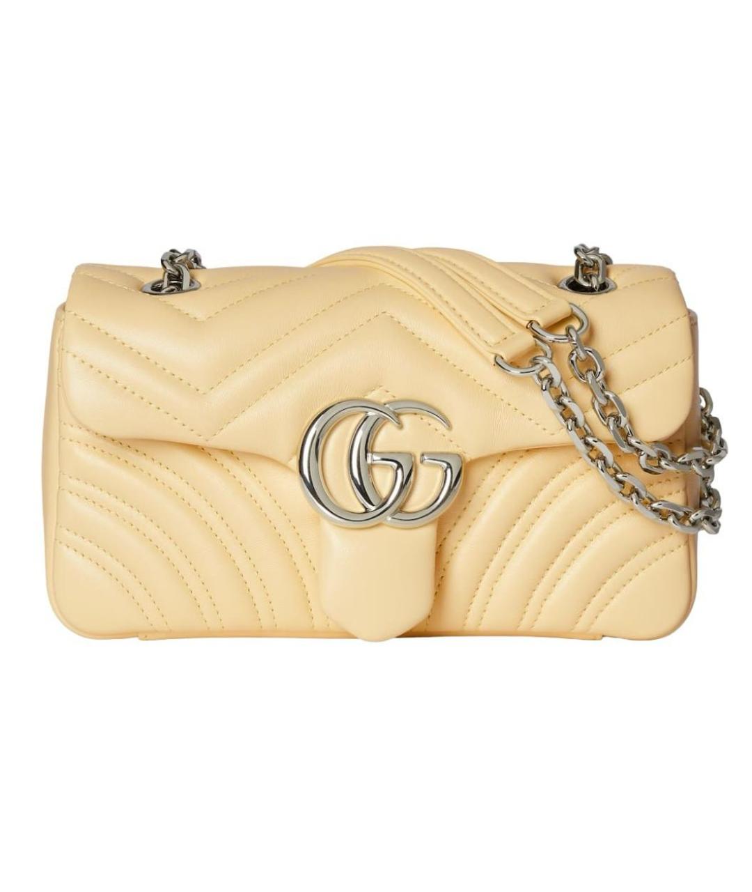 GUCCI Желтая кожаная сумка через плечо, фото 9