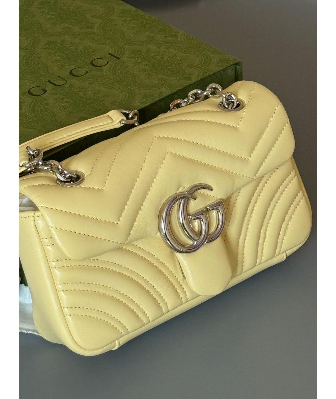 GUCCI Желтая кожаная сумка через плечо, фото 2