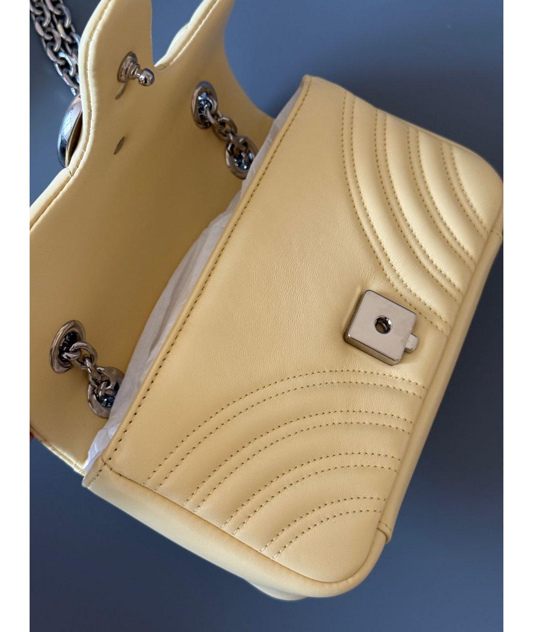 GUCCI Желтая кожаная сумка через плечо, фото 6