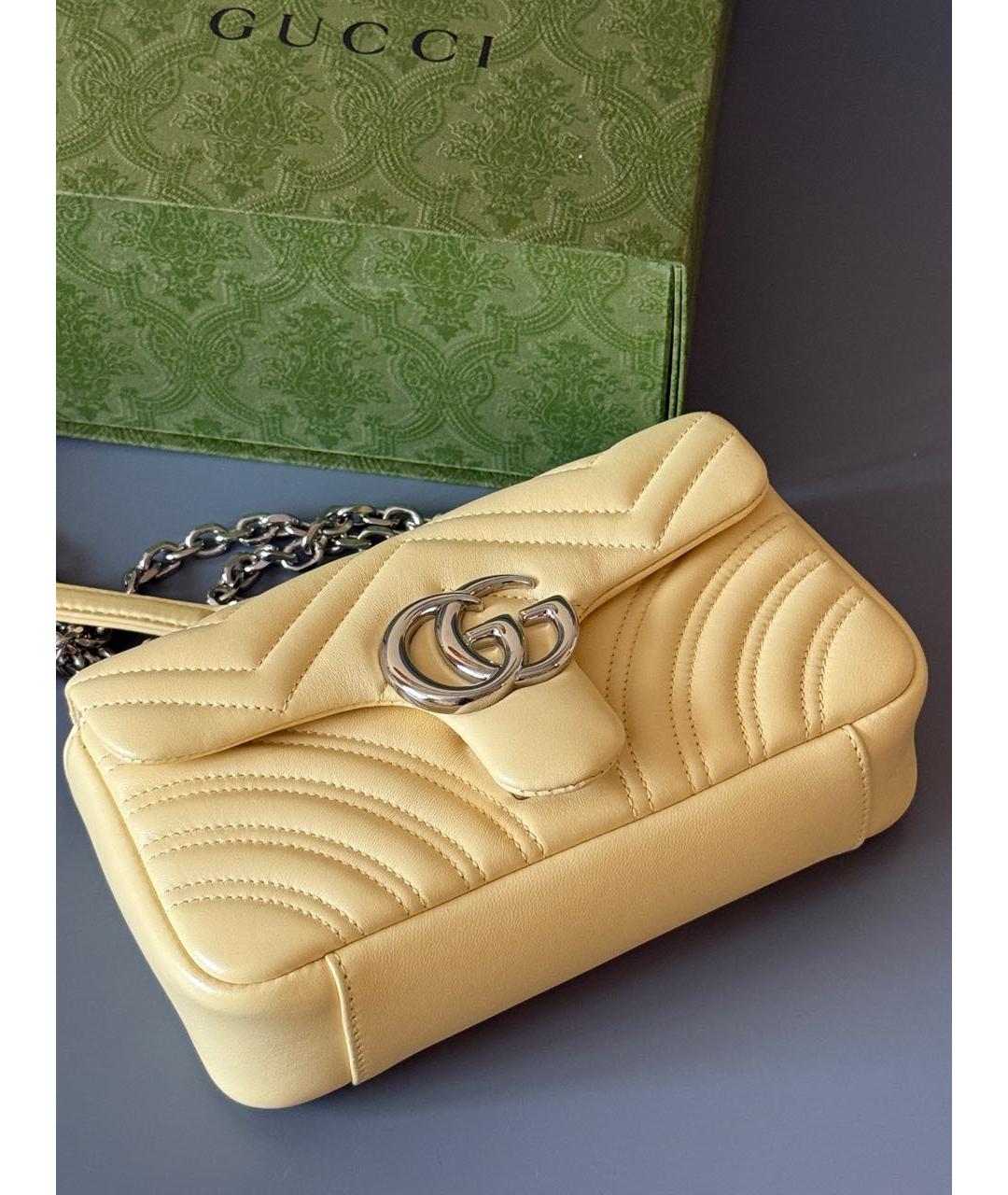 GUCCI Желтая кожаная сумка через плечо, фото 5