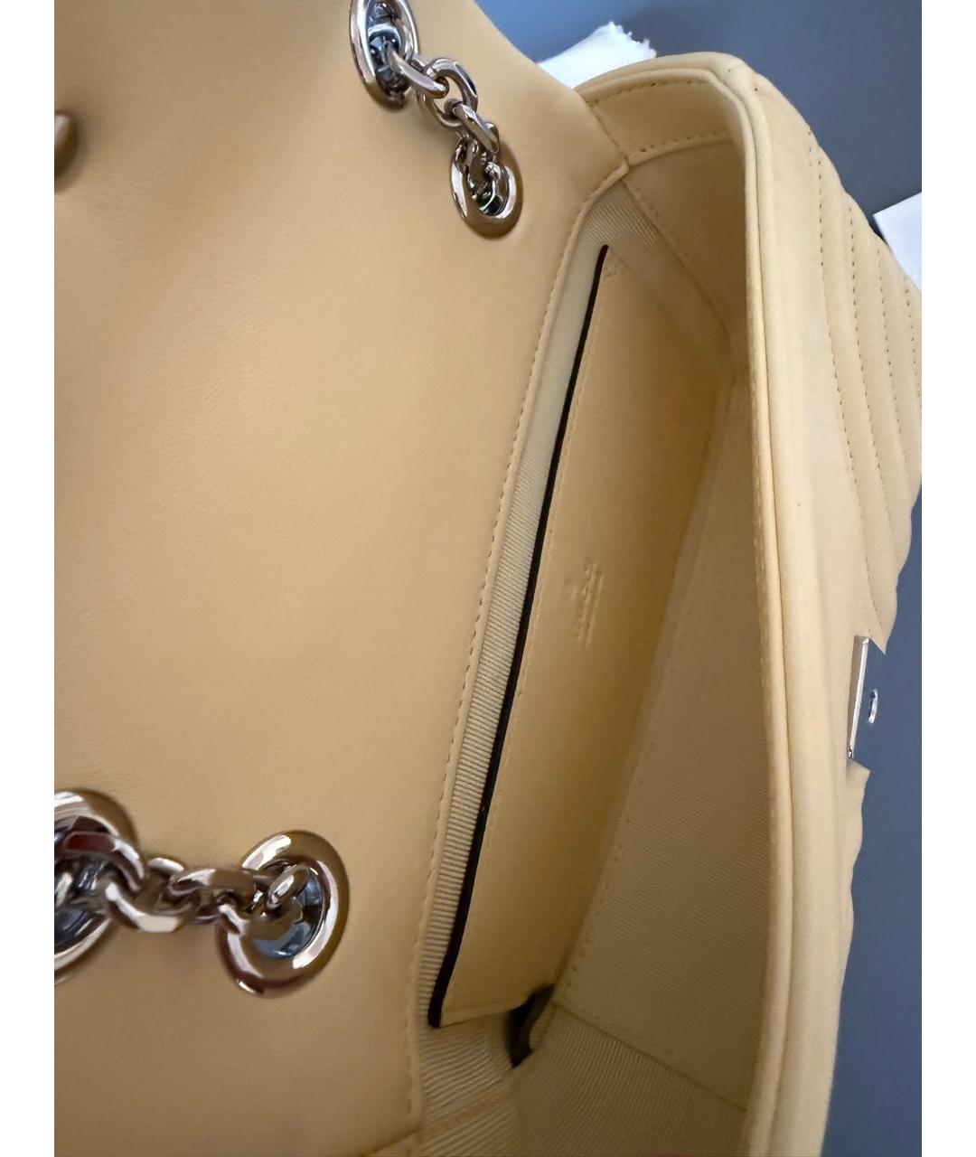 GUCCI Желтая кожаная сумка через плечо, фото 7