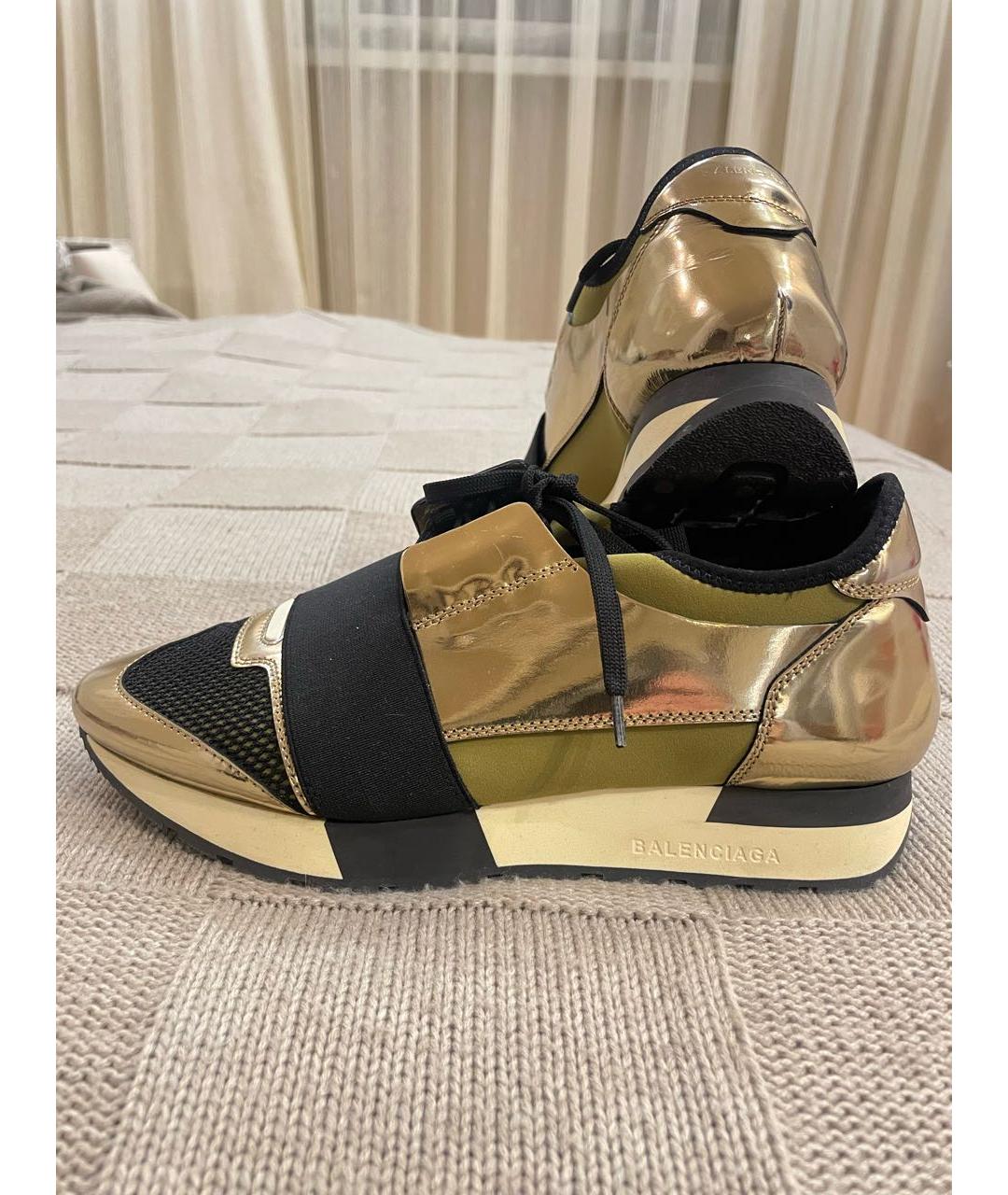 BALENCIAGA Золотые синтетические кроссовки, фото 4