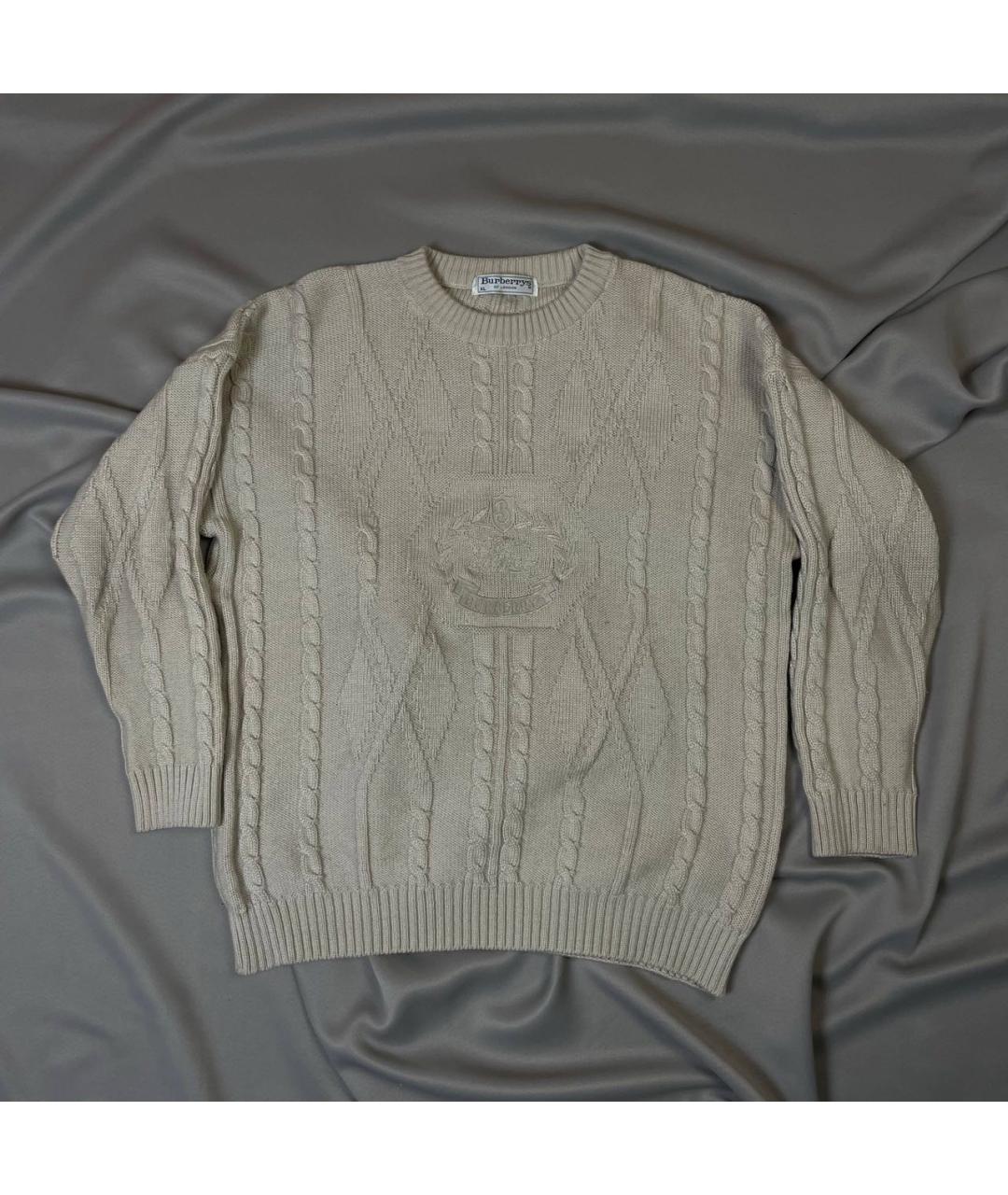 BURBERRY Бежевый шерстяной джемпер / свитер, фото 8