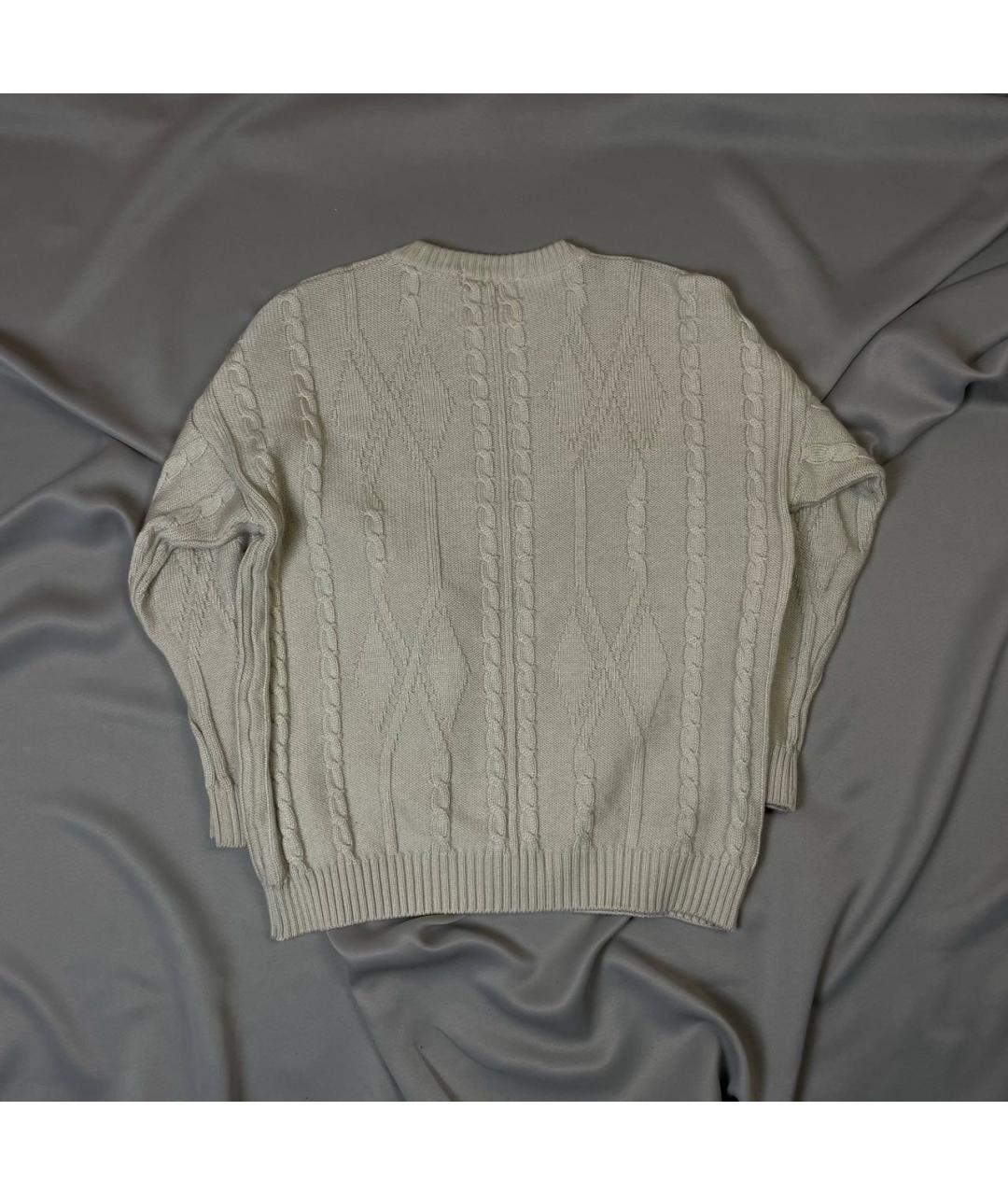 BURBERRY Бежевый шерстяной джемпер / свитер, фото 4