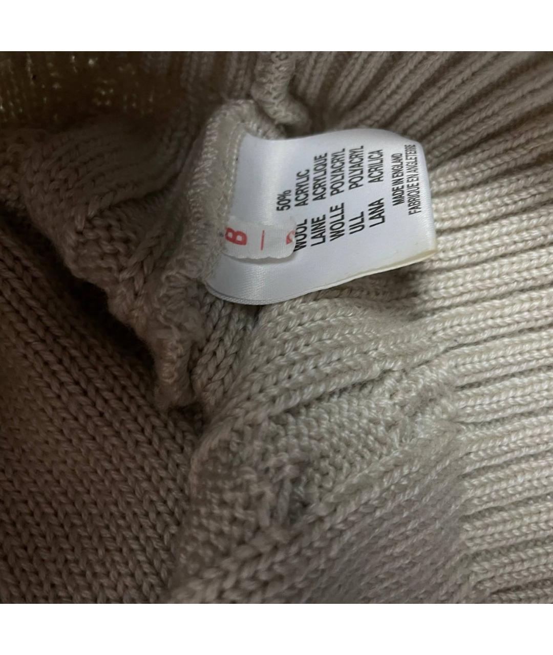 BURBERRY Бежевый шерстяной джемпер / свитер, фото 3