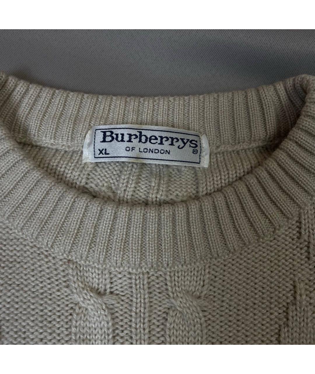 BURBERRY Бежевый шерстяной джемпер / свитер, фото 2