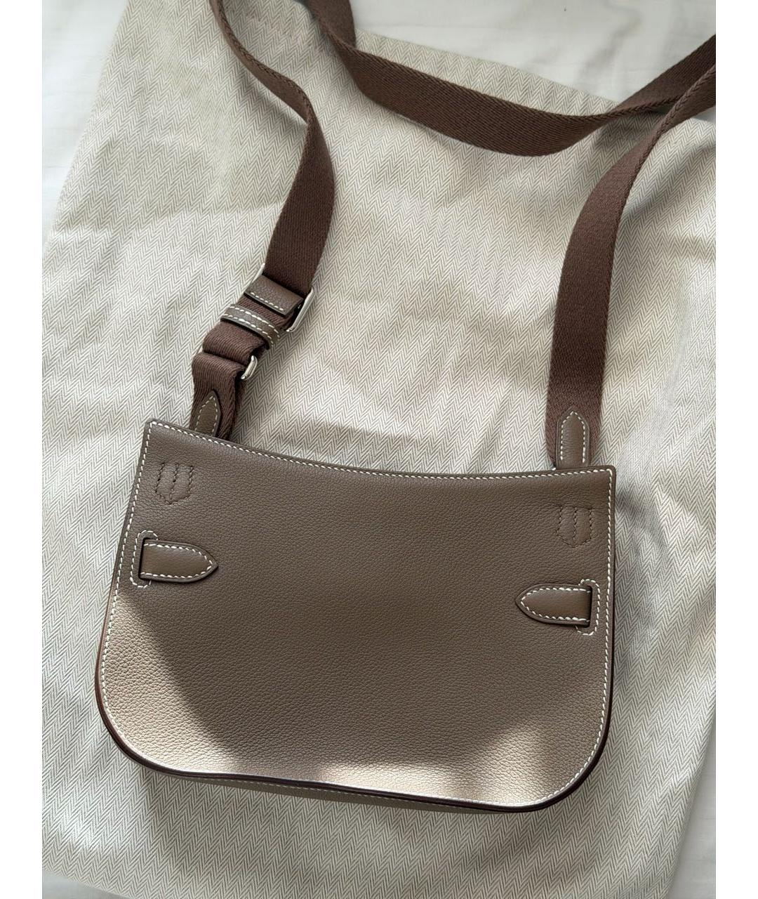 HERMES Коричневая кожаная сумка через плечо, фото 3