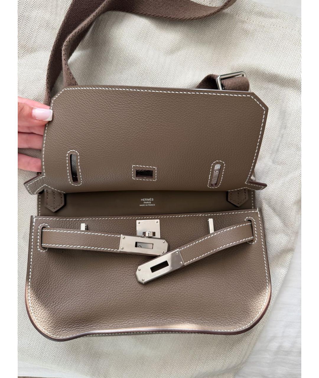 HERMES Коричневая кожаная сумка через плечо, фото 4