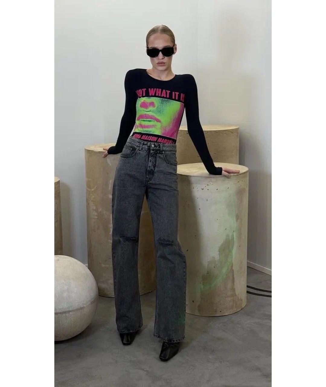 MM6 MAISON MARGIELA Черные прямые джинсы, фото 4