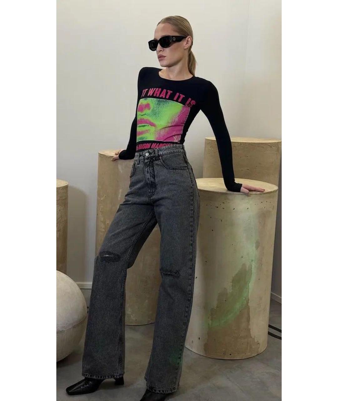 MM6 MAISON MARGIELA Черные прямые джинсы, фото 2