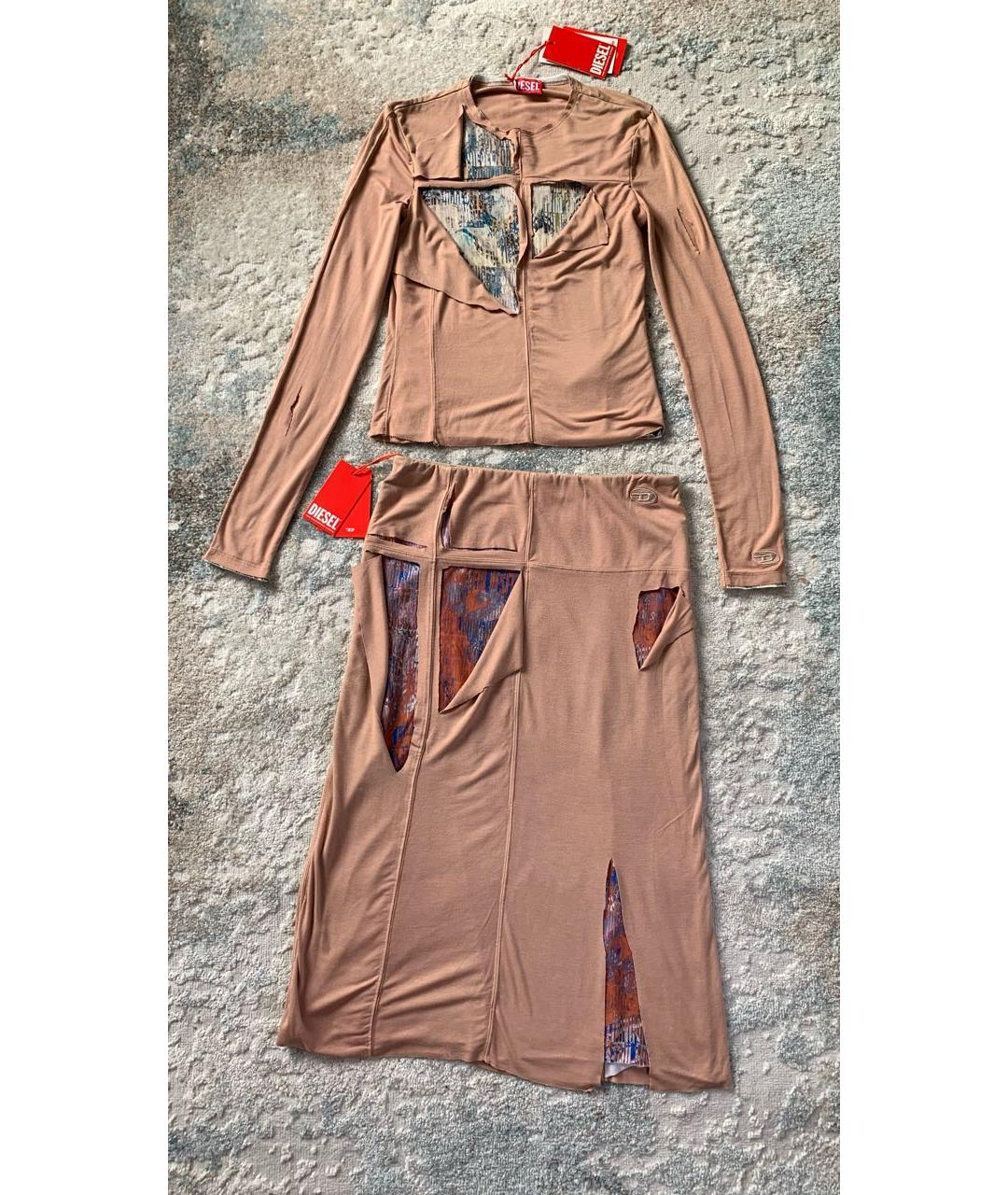 DIESEL Бежевый вискозный костюм с юбками, фото 9