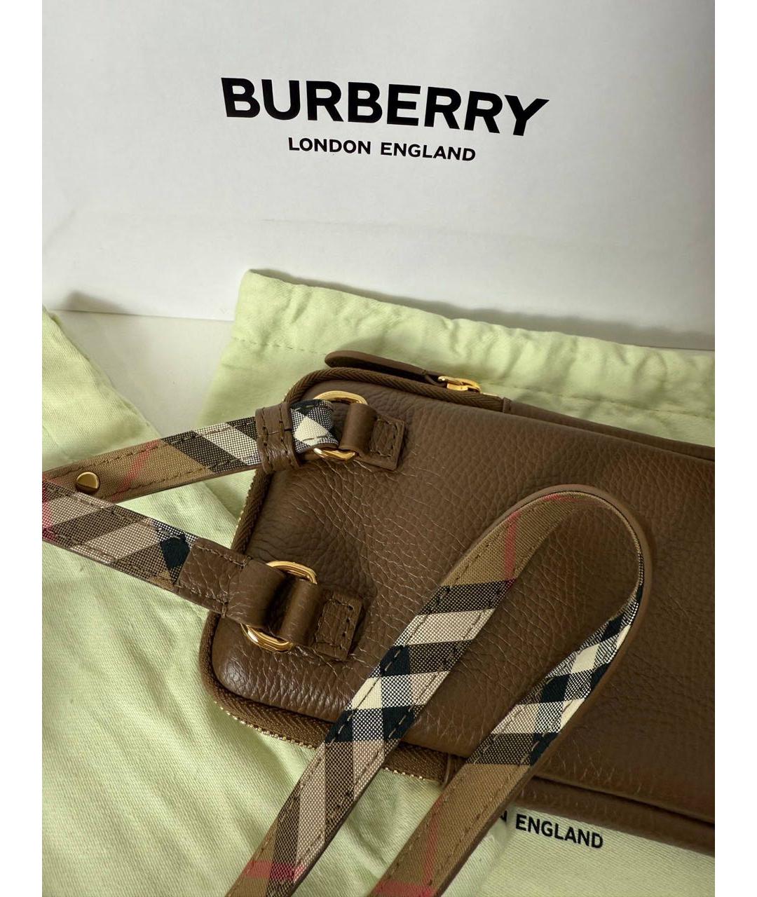 BURBERRY Коричневая кожаная сумка через плечо, фото 3