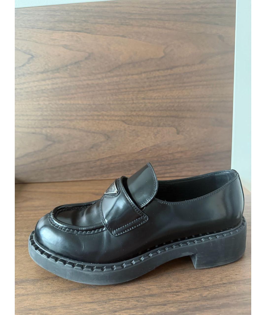 PRADA Черные кожаные мокасины, фото 6