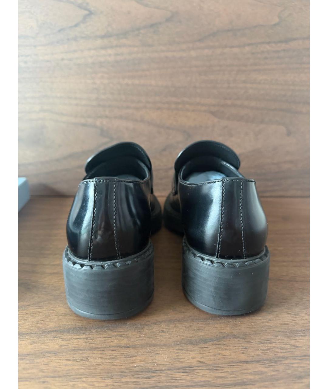 PRADA Черные кожаные мокасины, фото 4