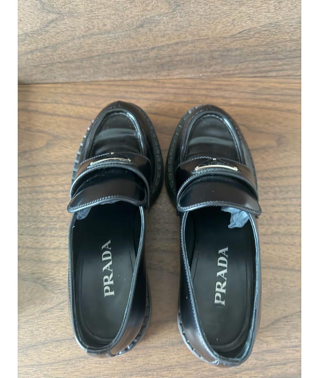 PRADA Черные кожаные мокасины, фото 3