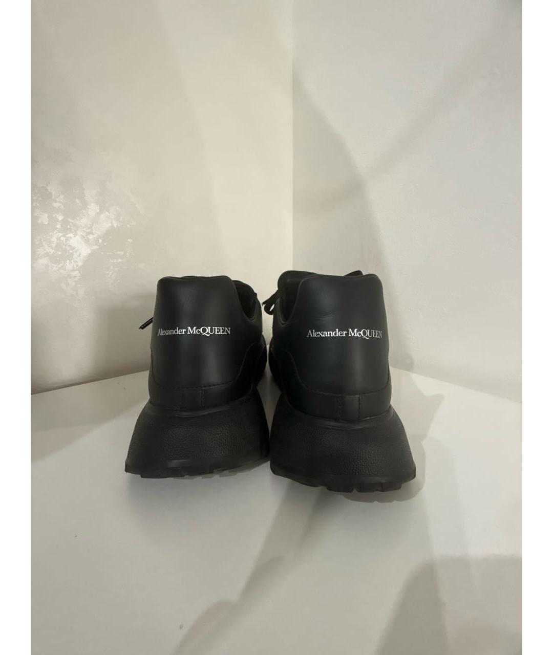 ALEXANDER MCQUEEN Черные кожаные низкие кроссовки / кеды, фото 4