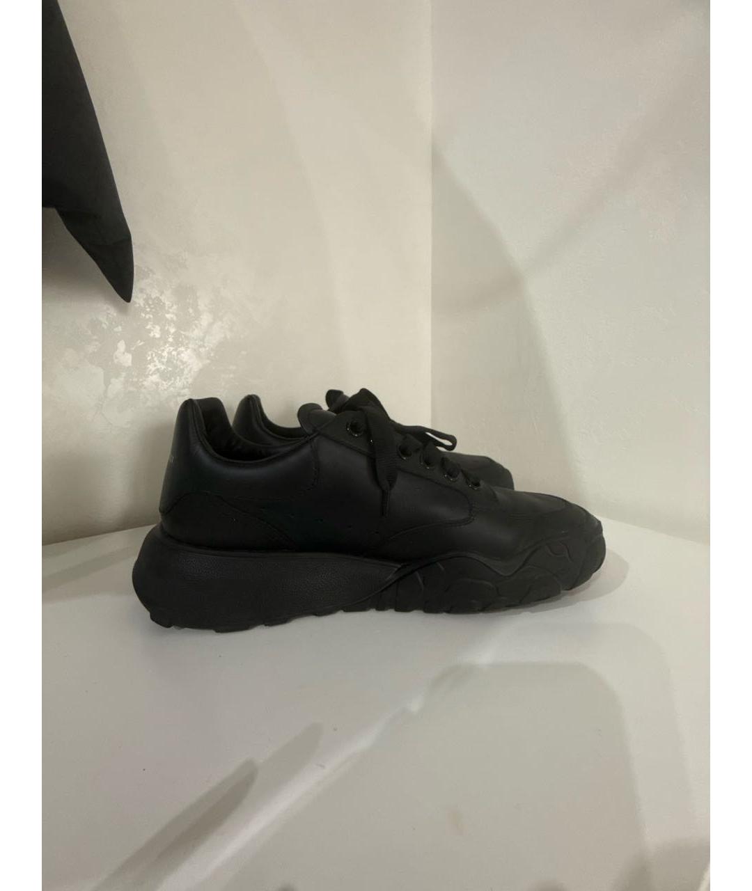 ALEXANDER MCQUEEN Черные кожаные низкие кроссовки / кеды, фото 6