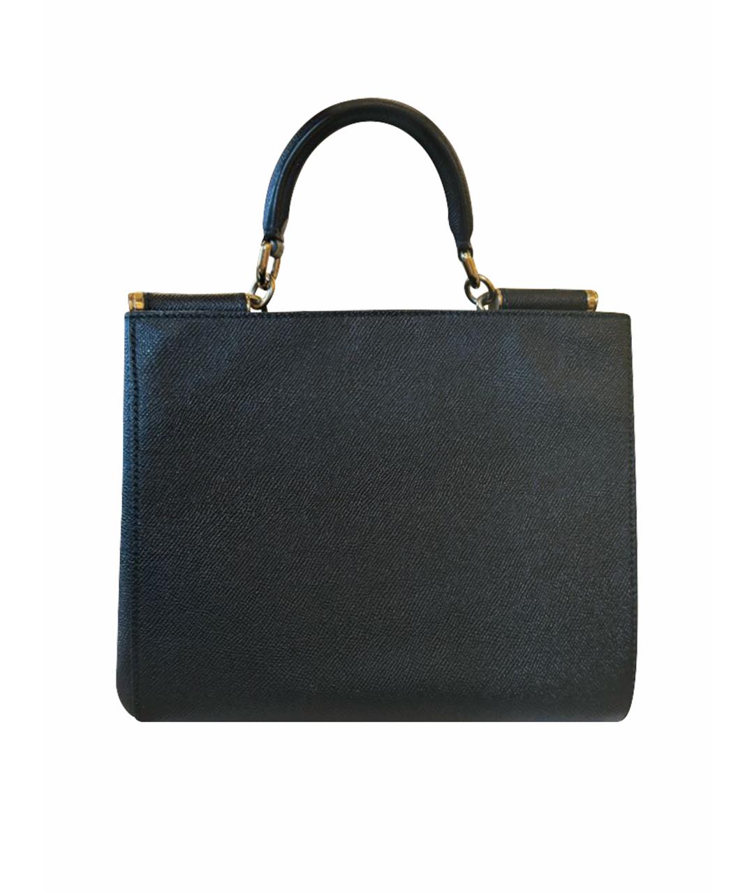 DOLCE&GABBANA Черная кожаная сумка тоут, фото 1