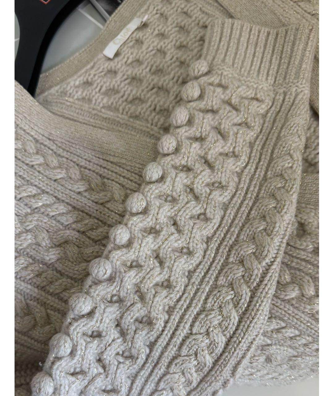 CHLOE Бежевый шерстяной кардиган, фото 3