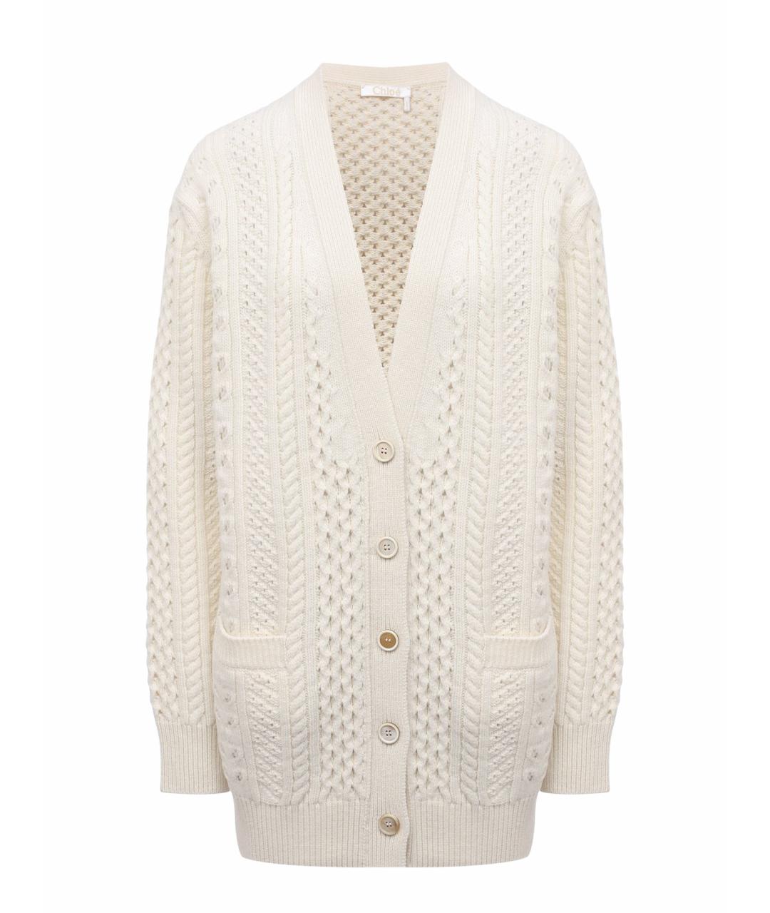 CHLOE Бежевый шерстяной кардиган, фото 1
