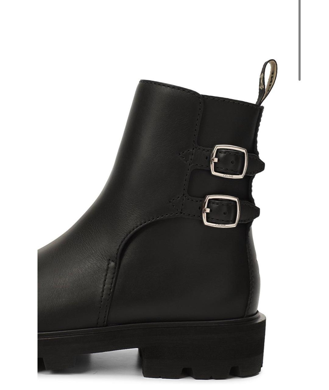 CELINE Черные кожаные полусапоги, фото 4