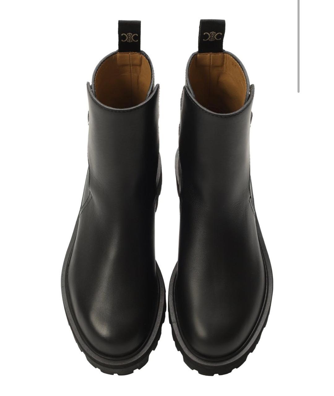 CELINE Черные кожаные полусапоги, фото 3
