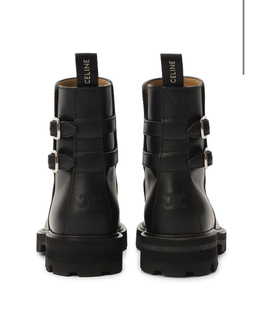 CELINE Черные кожаные полусапоги, фото 2
