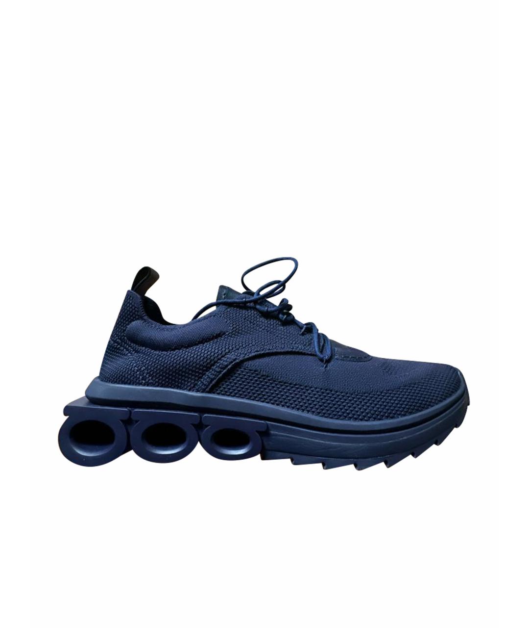 FERRAGAMO Темно-синие низкие кроссовки / кеды, фото 1