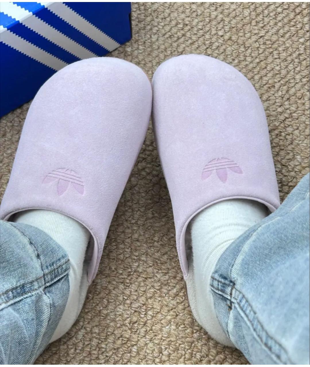 ADIDAS Фиолетовые замшевые сабо, фото 7