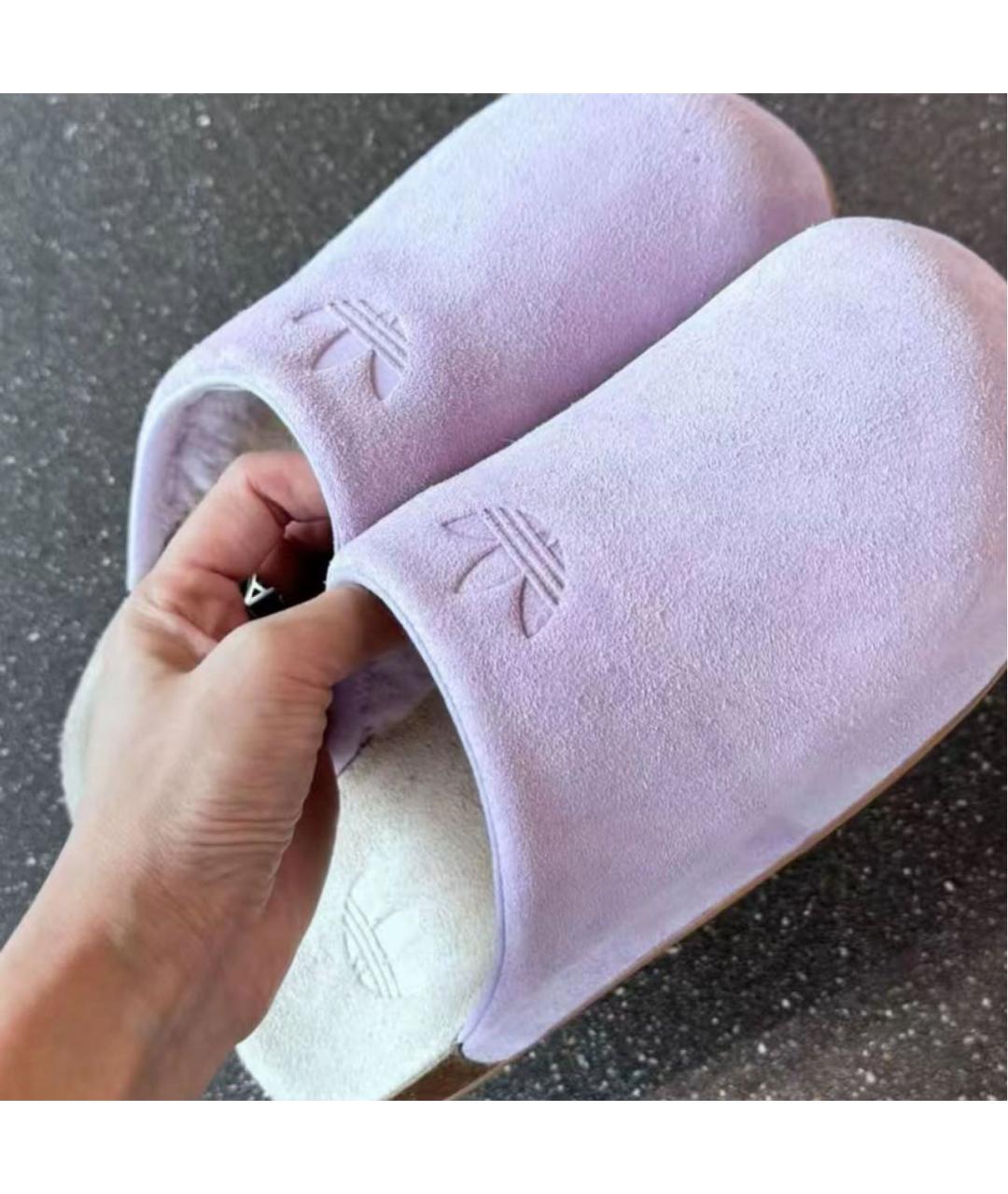 ADIDAS Фиолетовые замшевые сабо, фото 5