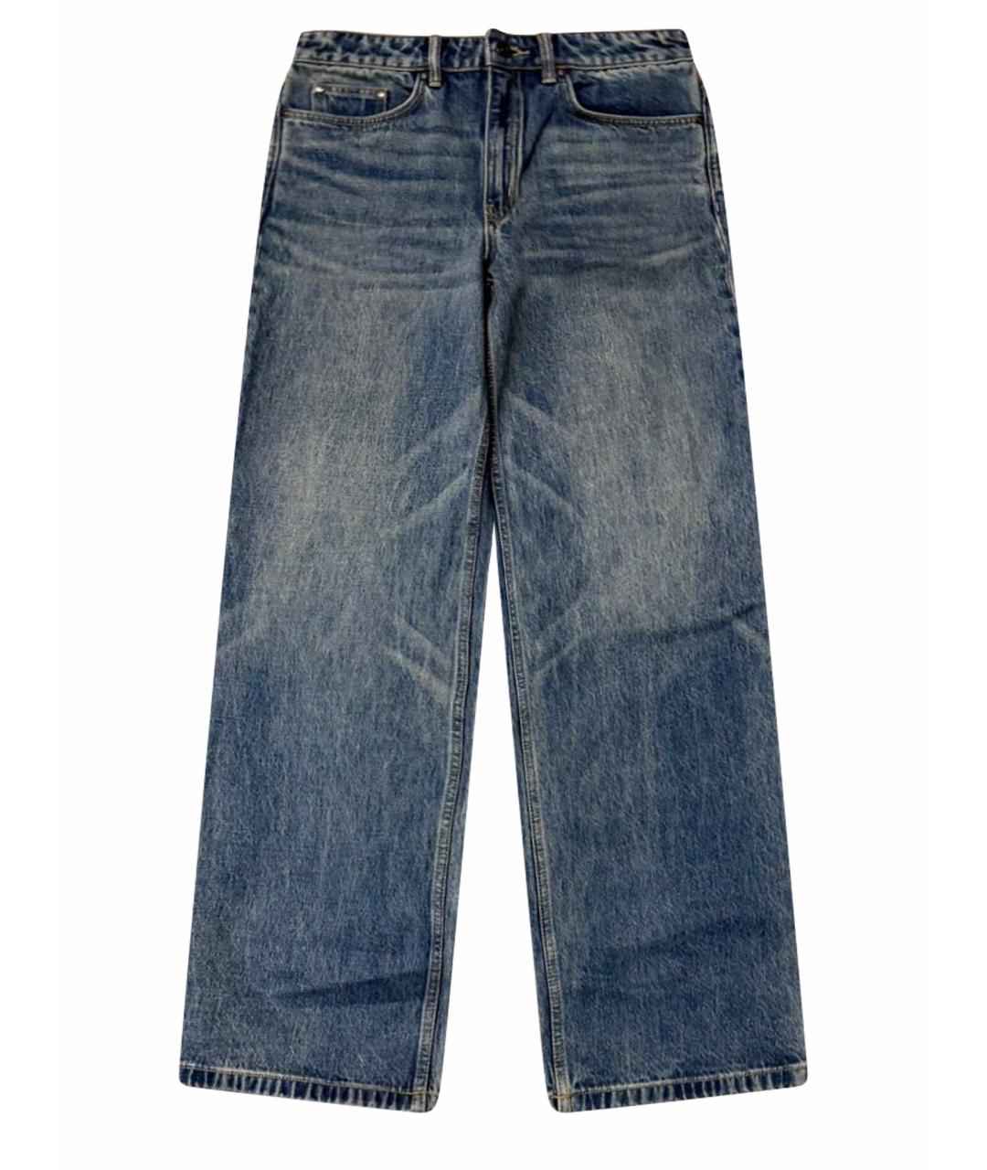 12 STOREEZ Голубые хлопковые джинсы клеш, фото 1