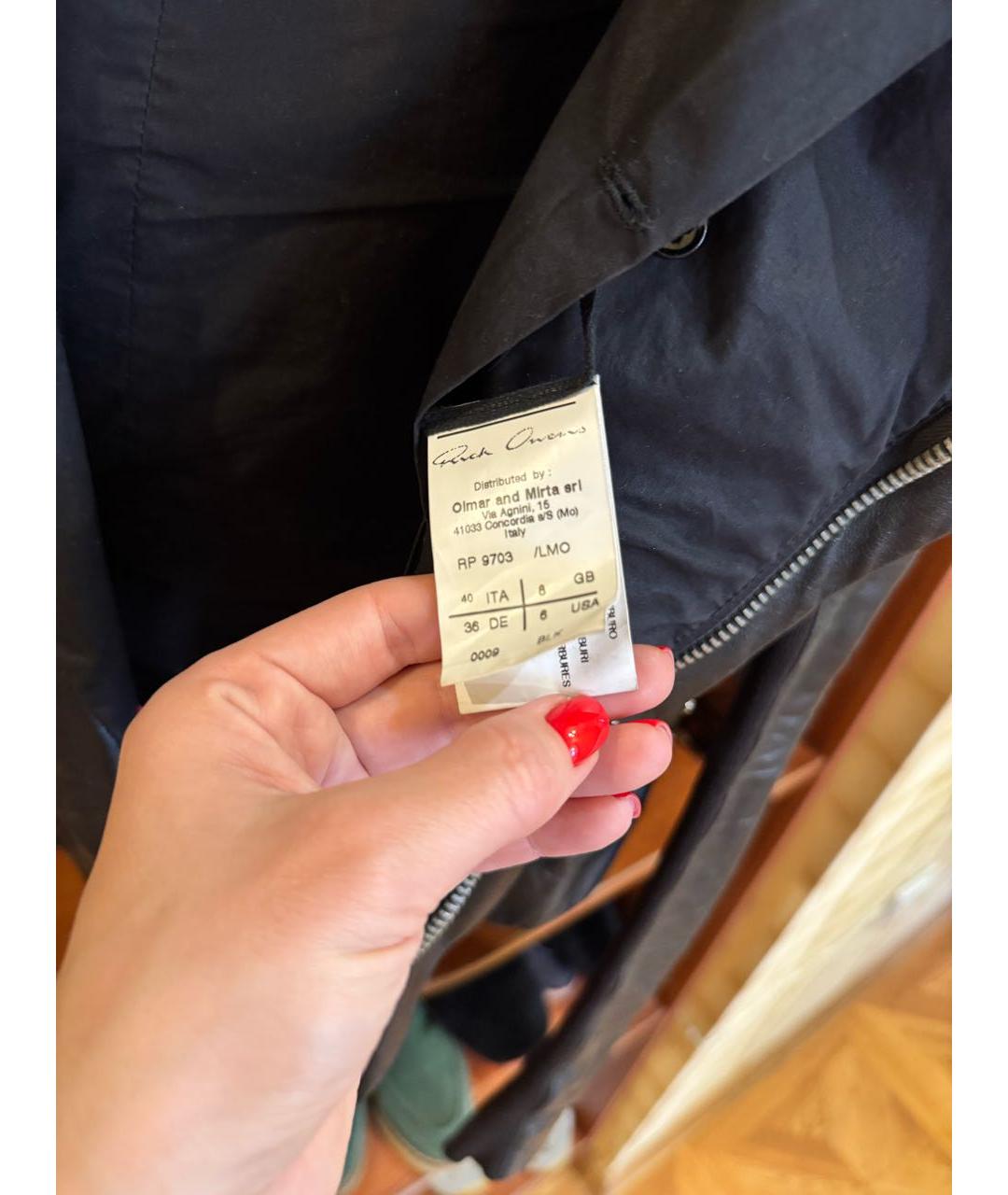 RICK OWENS Черная кожаная куртка, фото 5