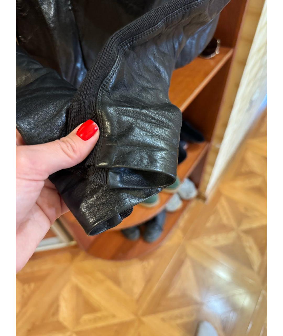 RICK OWENS Черная кожаная куртка, фото 4