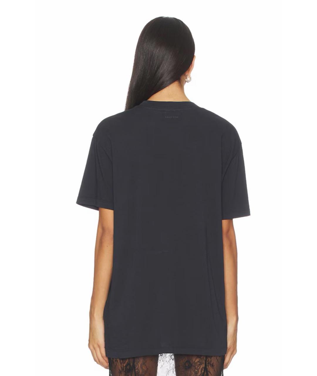 ANINE BING Серая хлопковая футболка, фото 4