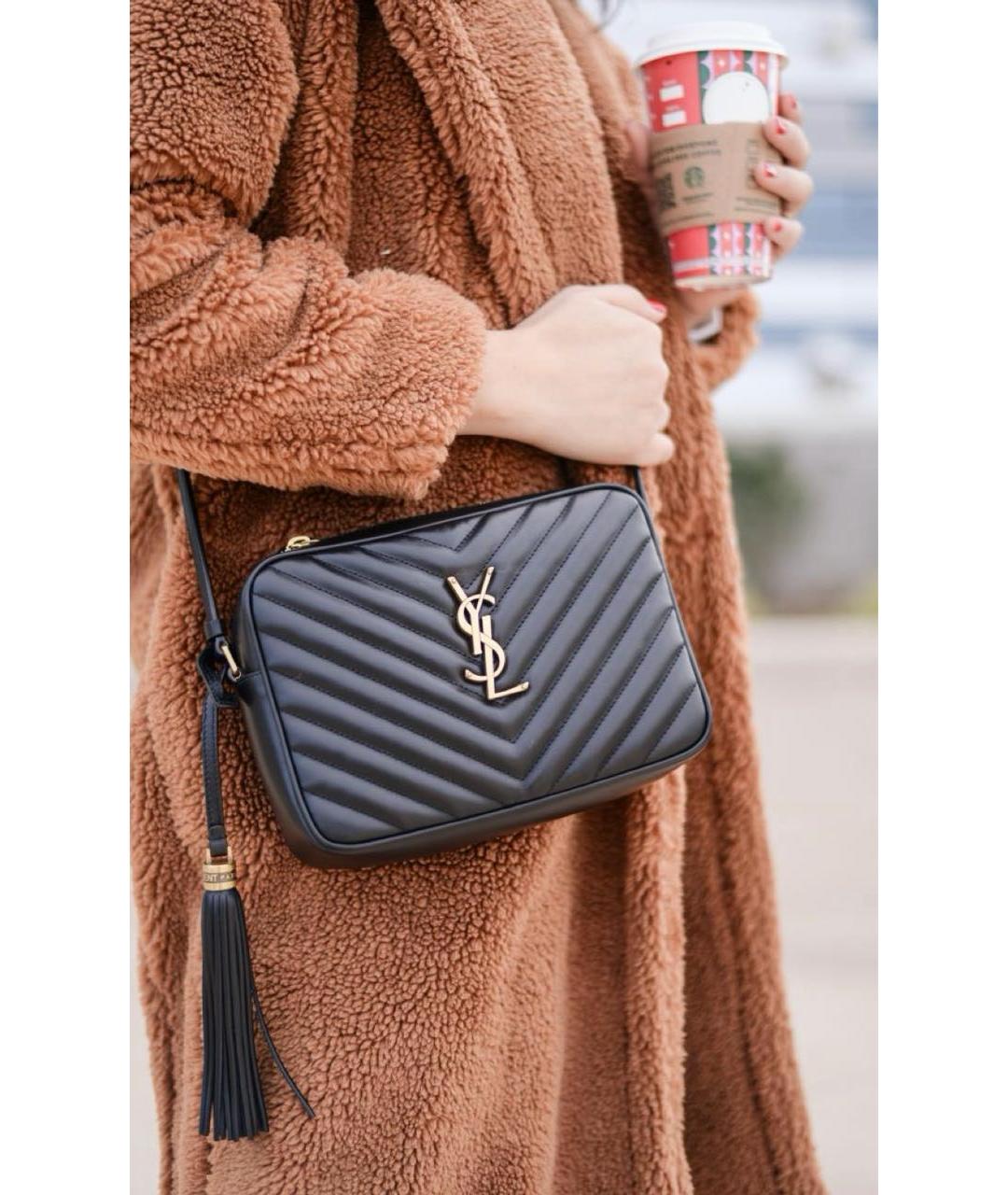 SAINT LAURENT Черная кожаная сумка через плечо, фото 4