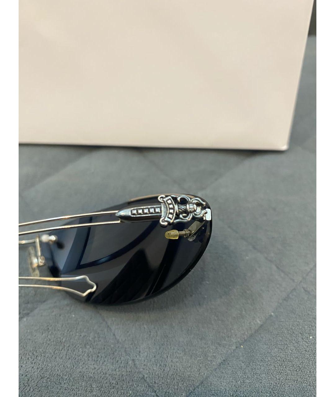 CHROME HEARTS Черные металлические солнцезащитные очки, фото 7