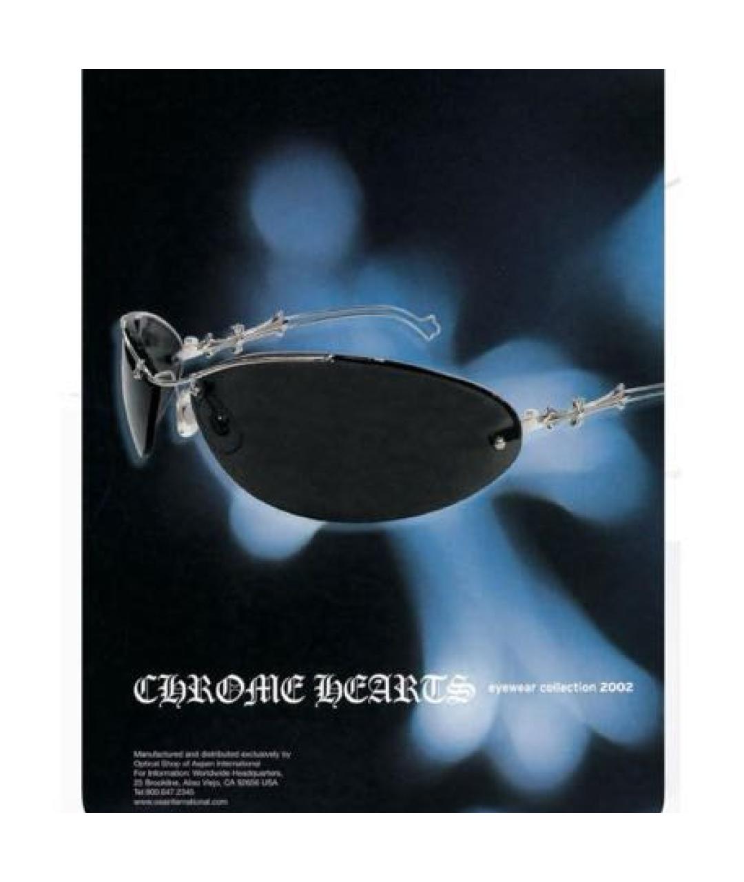 CHROME HEARTS Черные металлические солнцезащитные очки, фото 8