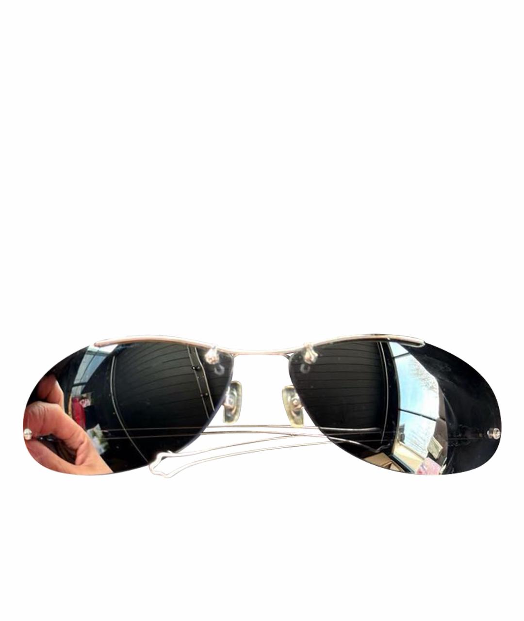 CHROME HEARTS Черные металлические солнцезащитные очки, фото 1