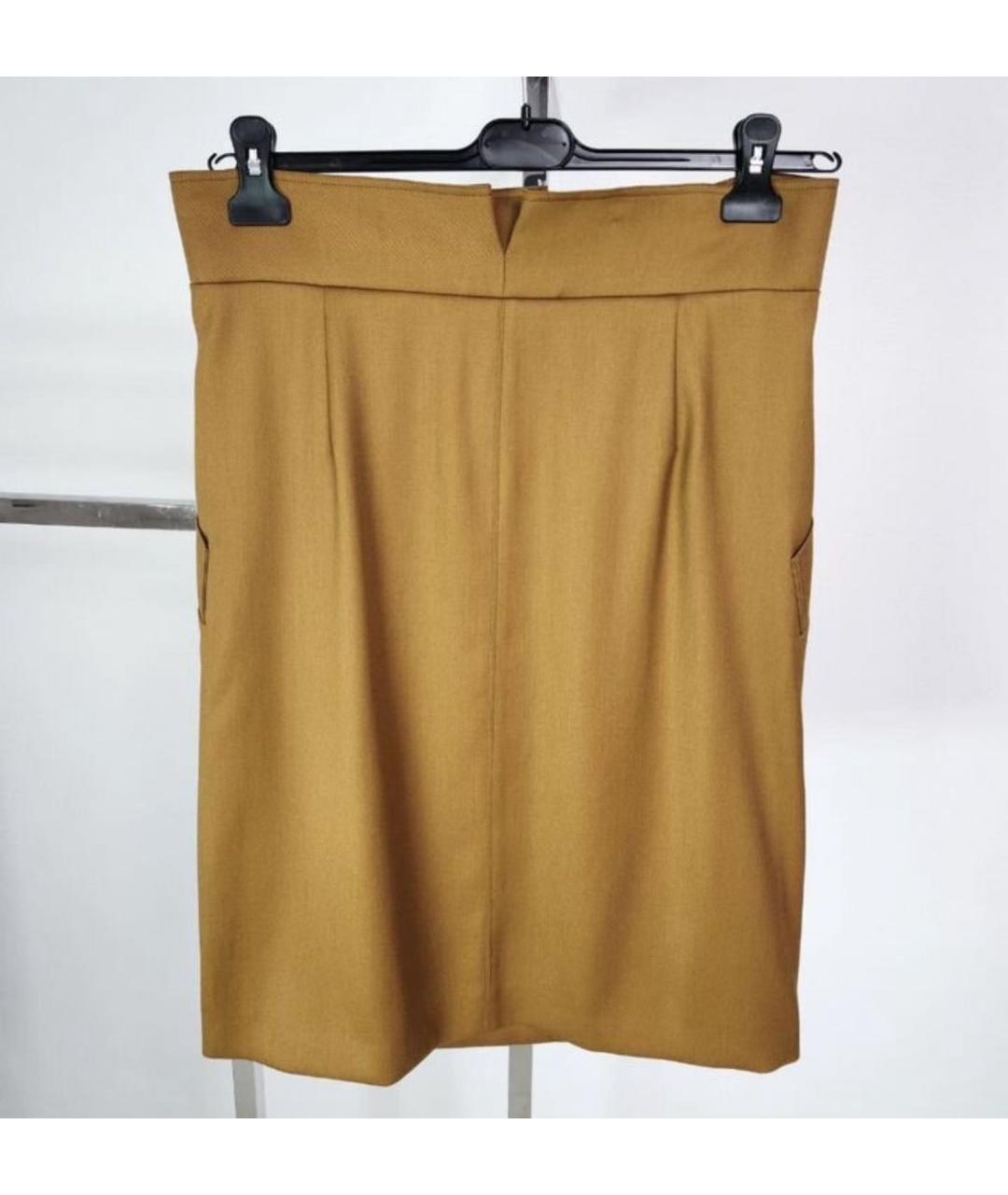 MAX MARA Бежевая шерстяная юбка мини, фото 2