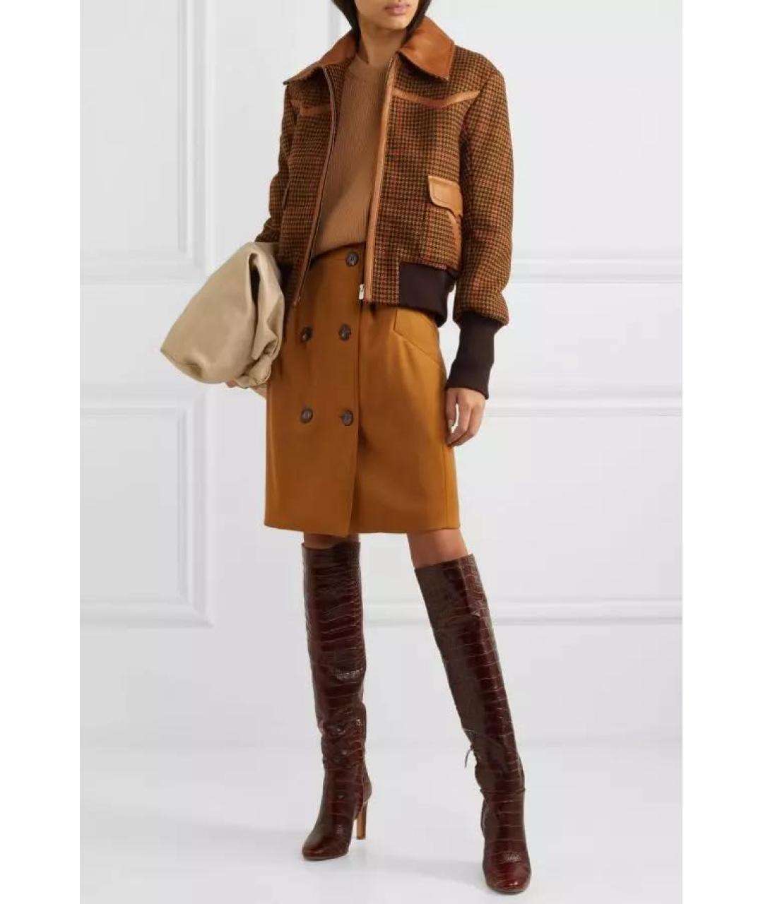 MAX MARA Бежевая шерстяная юбка мини, фото 8