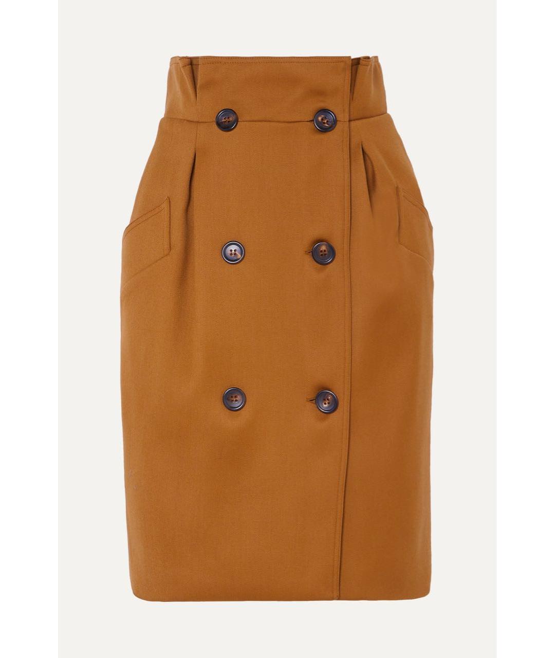 MAX MARA Бежевая шерстяная юбка мини, фото 9