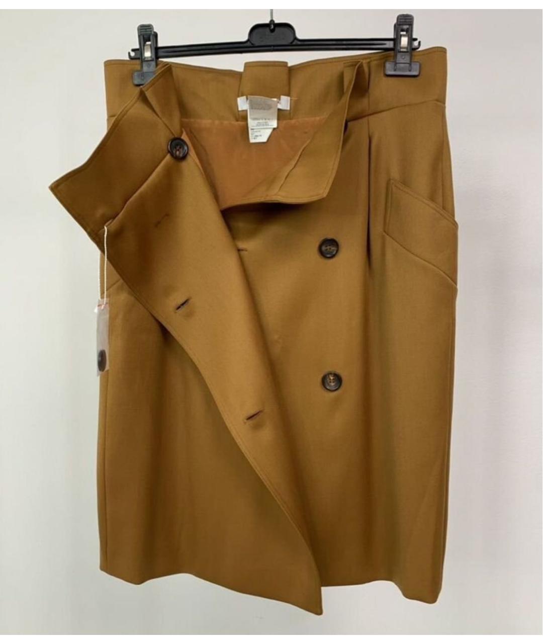 MAX MARA Бежевая шерстяная юбка мини, фото 5