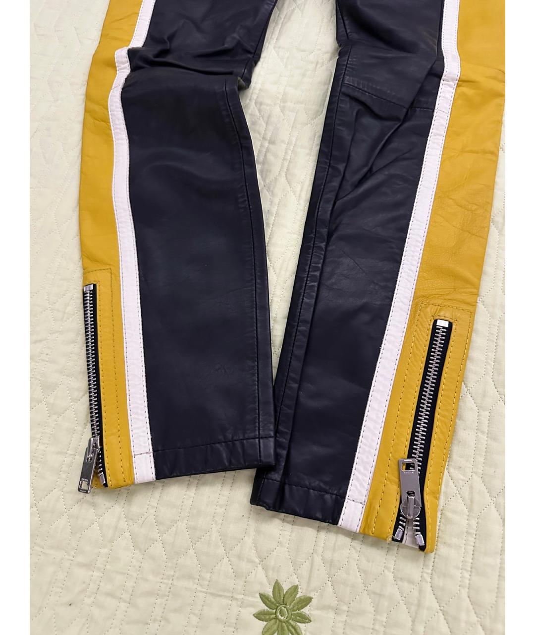 DIESEL BLACK GOLD Мульти кожаные повседневные брюки, фото 3