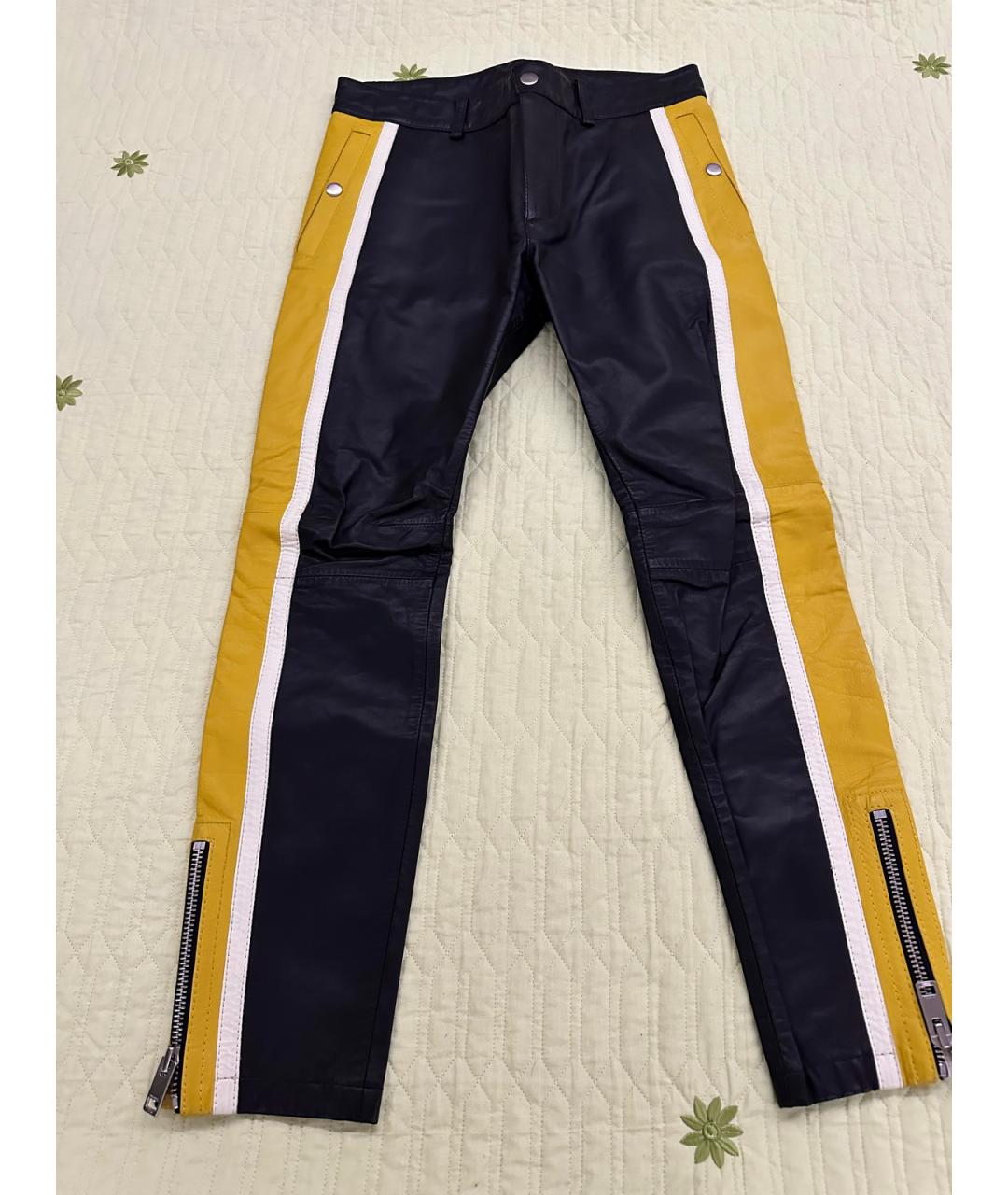 DIESEL BLACK GOLD Мульти кожаные повседневные брюки, фото 2