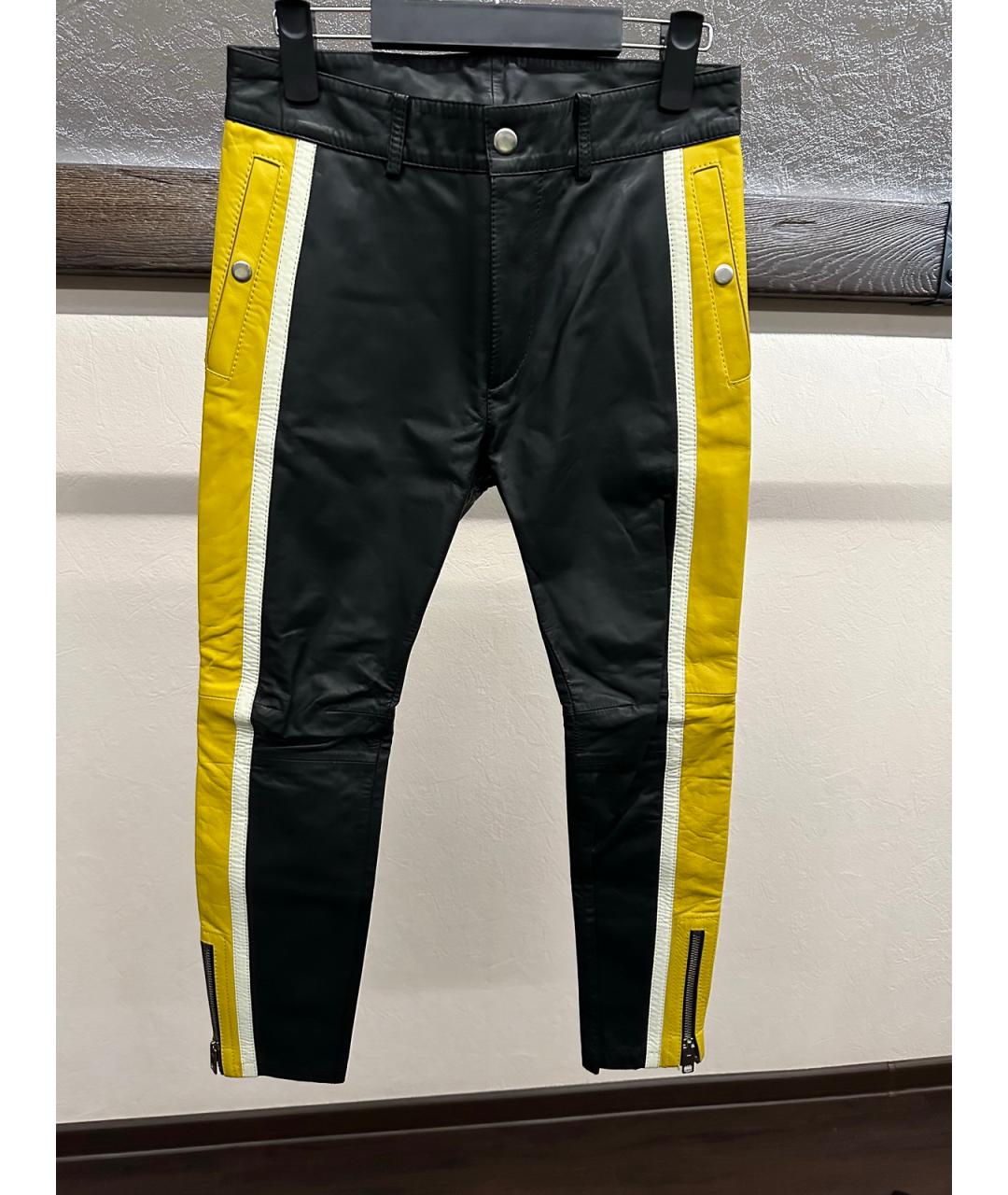 DIESEL BLACK GOLD Мульти кожаные повседневные брюки, фото 5