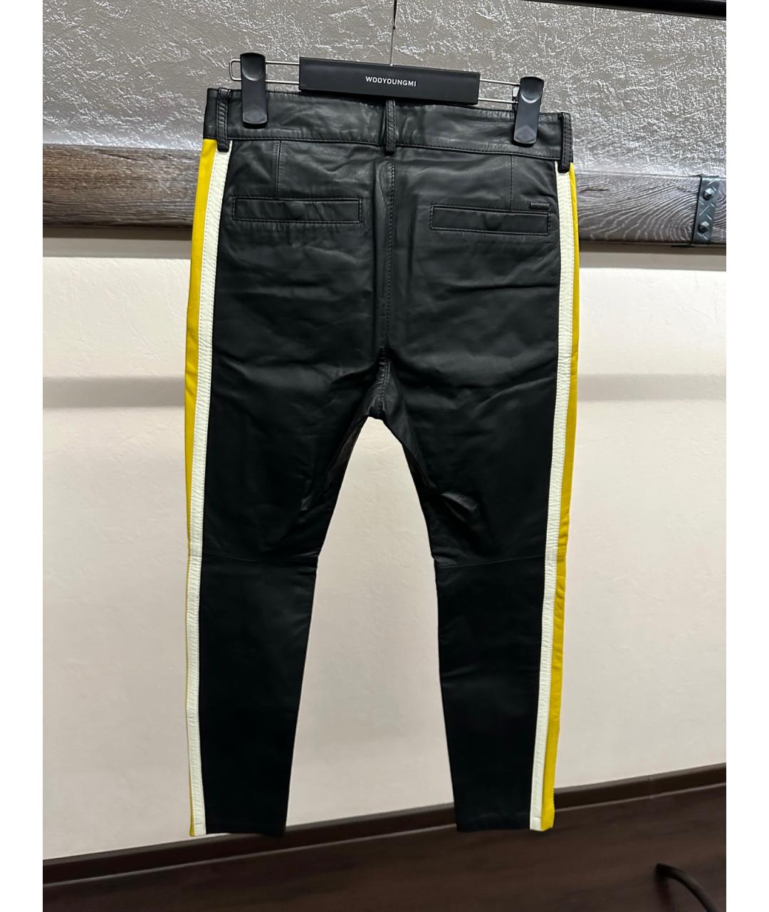 DIESEL BLACK GOLD Мульти кожаные повседневные брюки, фото 8