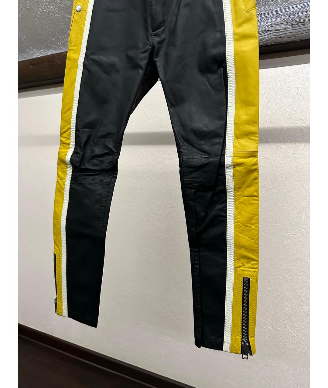 DIESEL BLACK GOLD Мульти кожаные повседневные брюки, фото 7