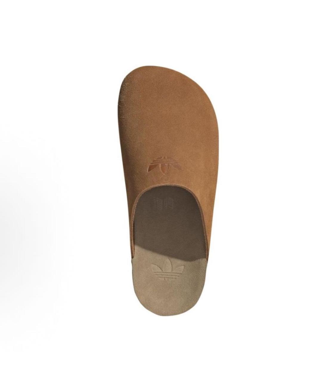 ADIDAS Коричневые замшевые шлепанцы, фото 3