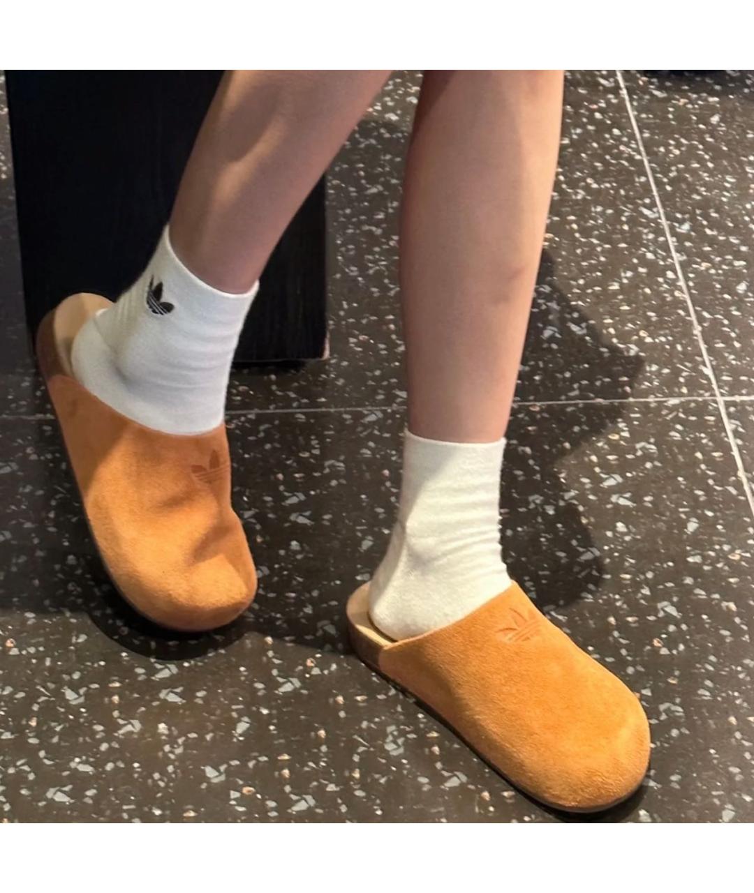 ADIDAS Коричневые замшевые шлепанцы, фото 5