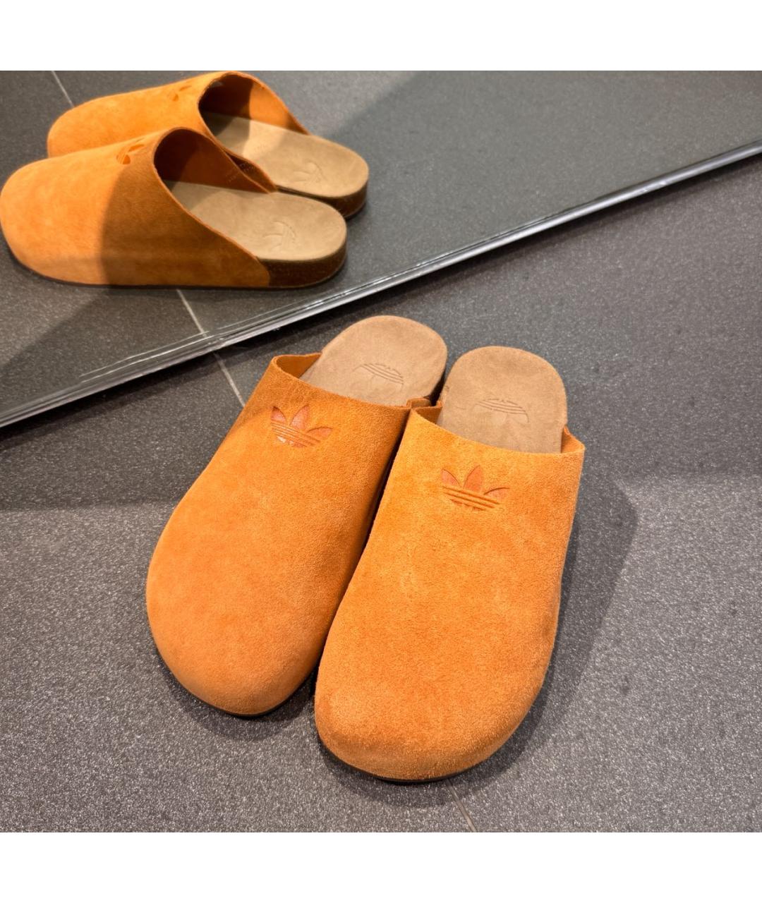 ADIDAS Коричневые замшевые шлепанцы, фото 8